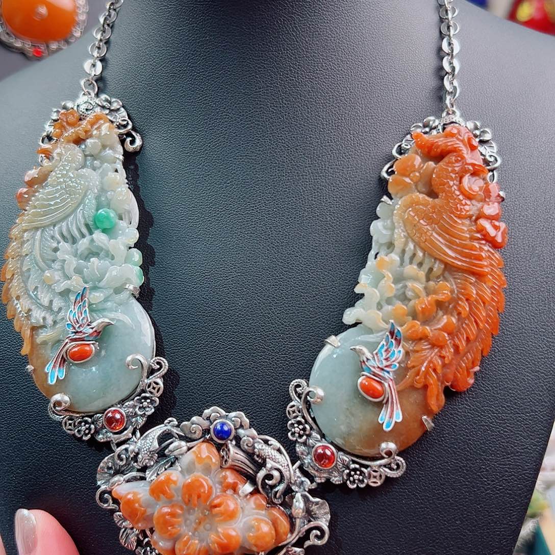 ****多925银珐琅锦钰原创设计款套链