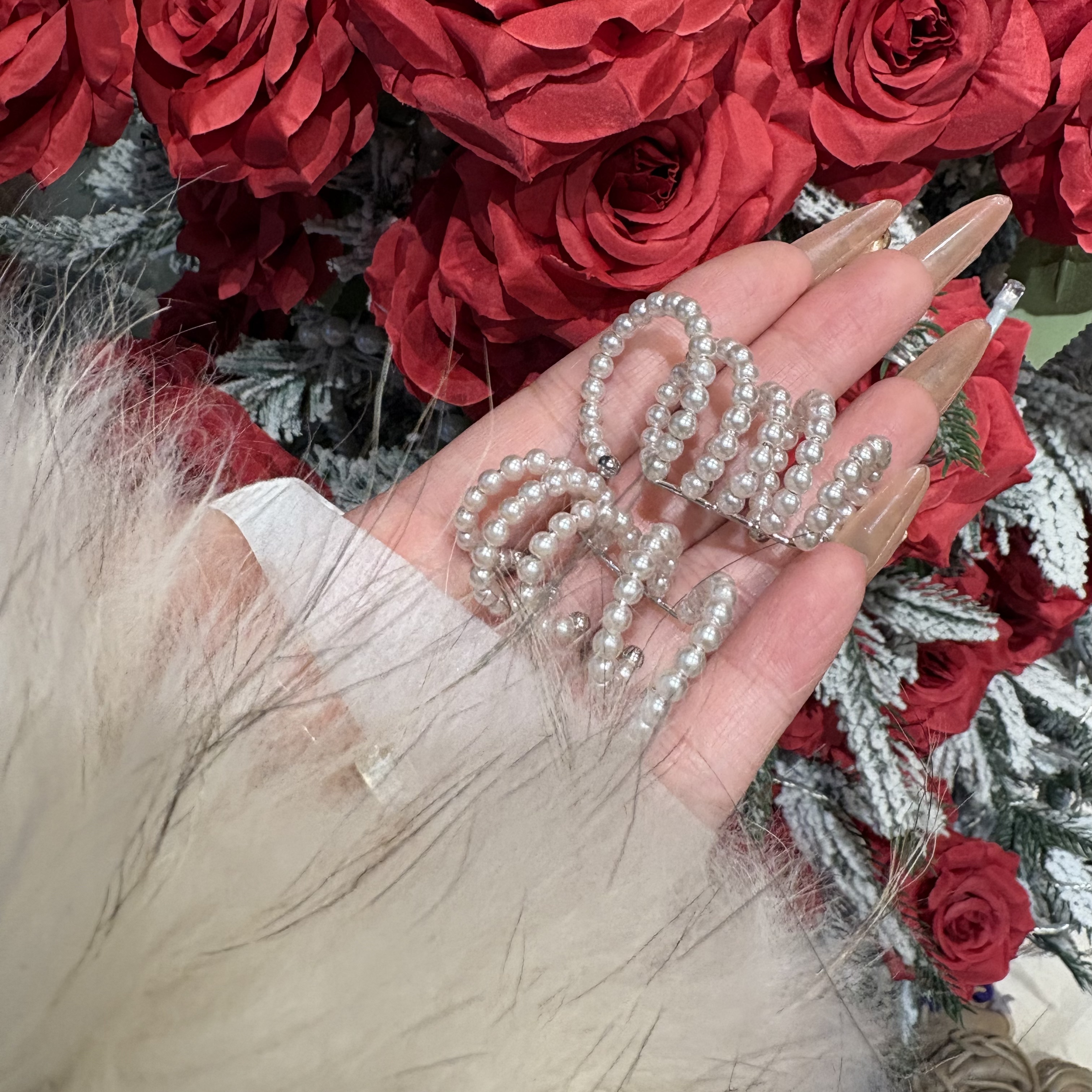 铜合金仿珍珠耳饰 耳夹精致多层简约经典气质素款手工复古