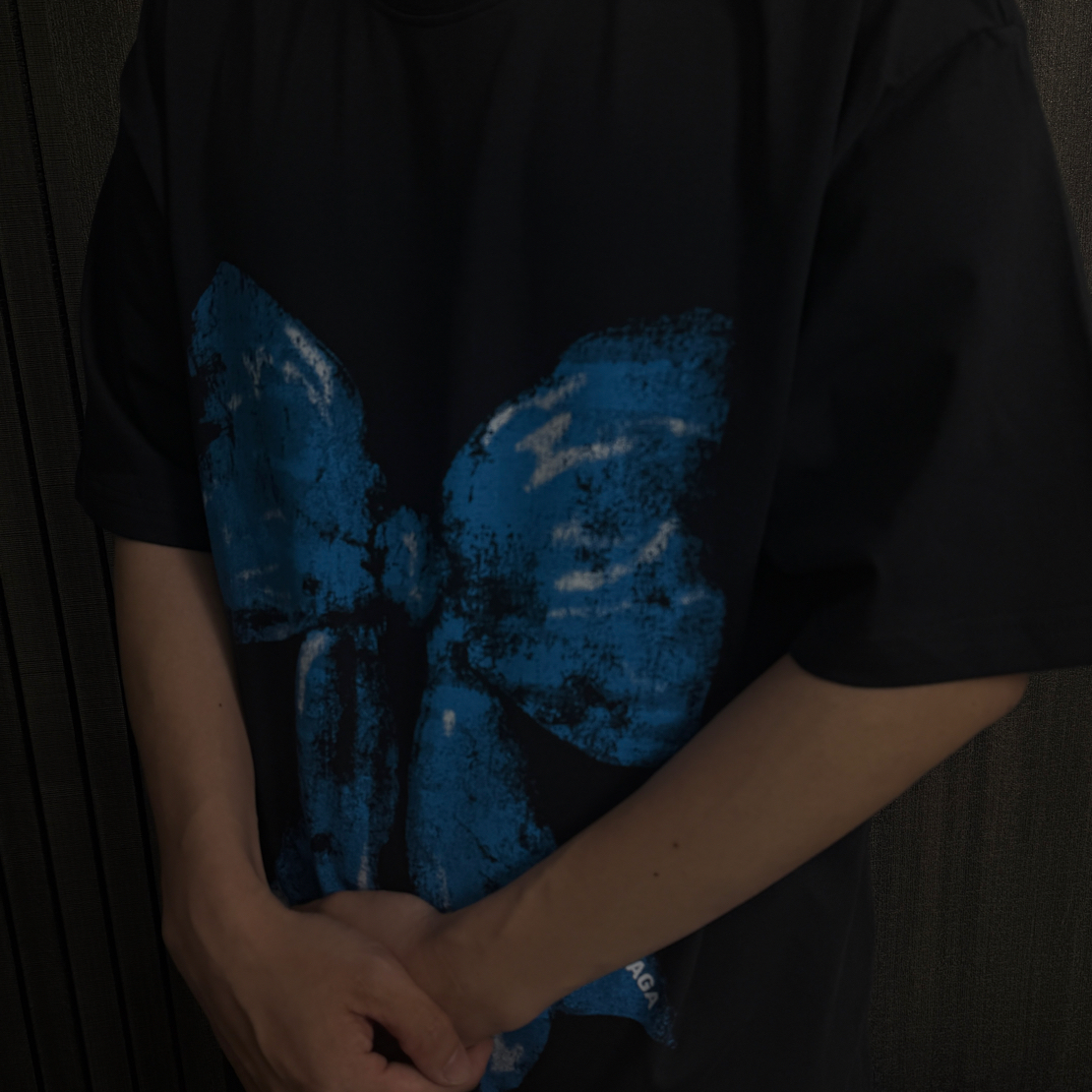 【水哥开发】新款蝴蝶印花短袖轻奢百搭男女同款oversize