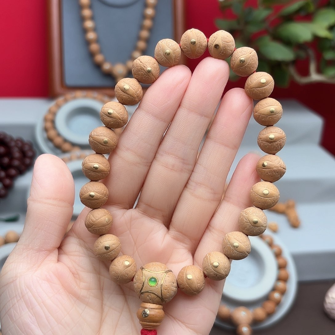 凤眼菩提手串11.5+铜钉镶嵌手串