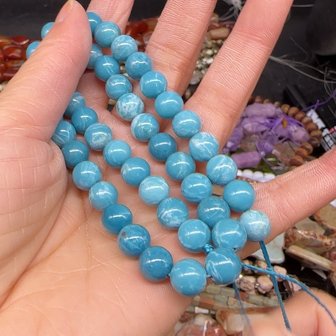 玛瑙/玉髓合金珠宝半成品拉力玛磷灰8mm一条