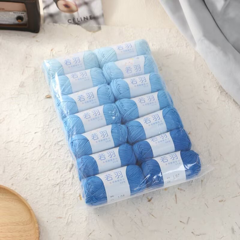 若羽四股DIY渐变色毛线同色渐变海洋毯子钩织毛线全套手工编织
