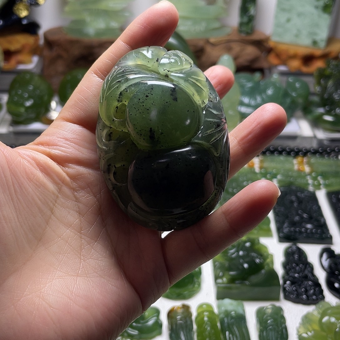 未镶嵌蛇纹石玉手把