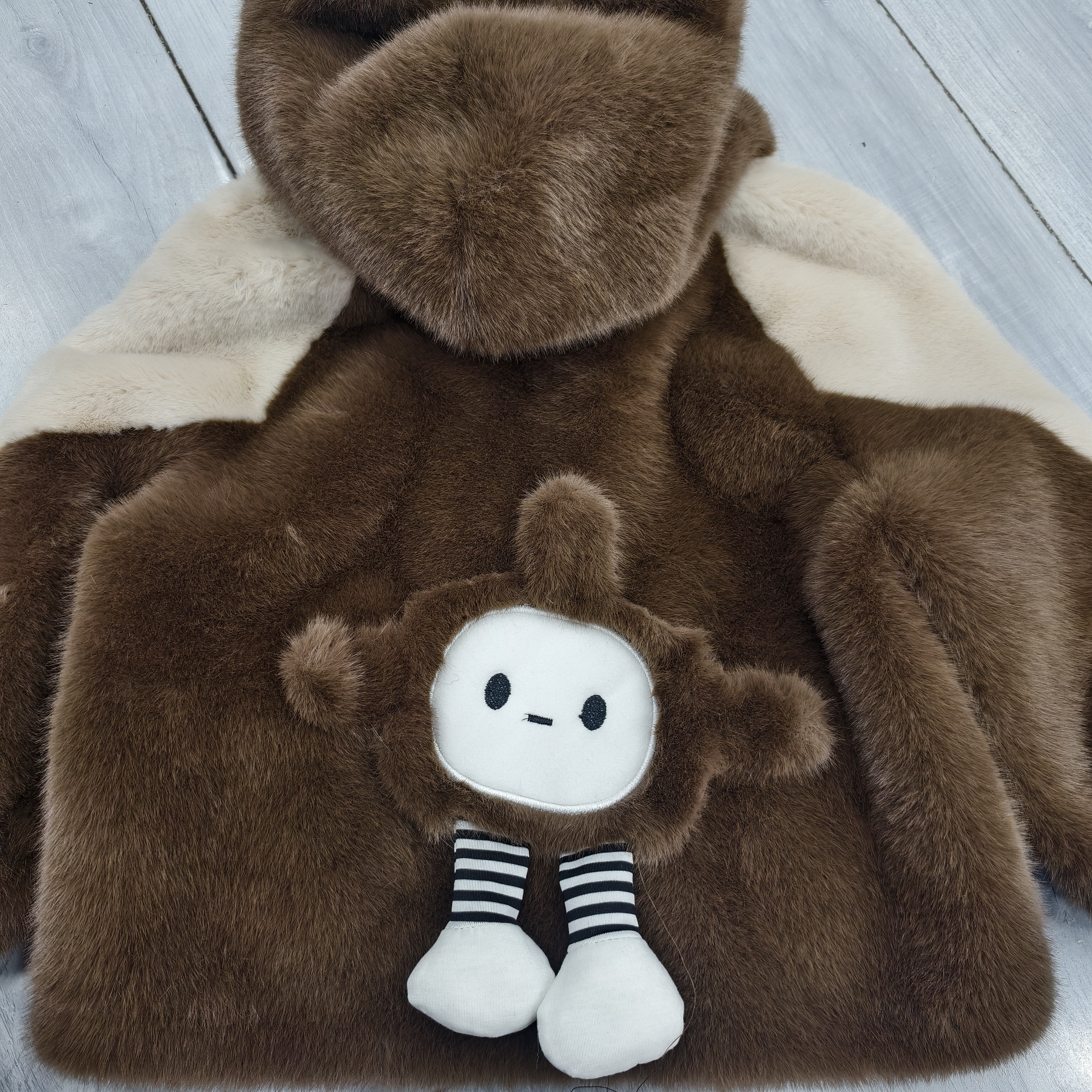 皮毛外套带帽款卡通版