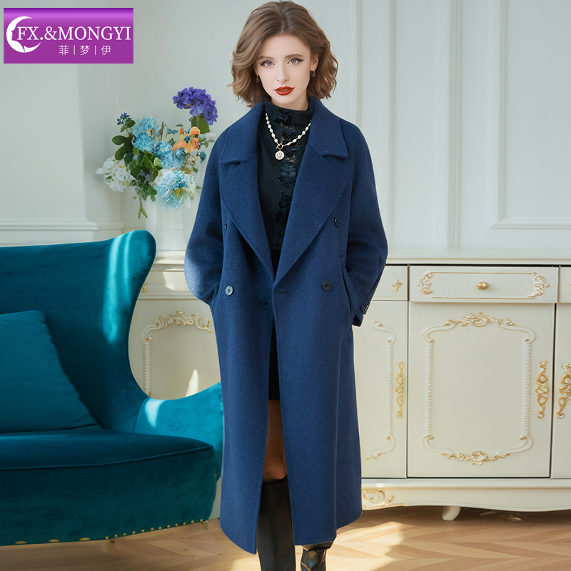 菲梦伊羊毛羊绒双面呢秋冬气质新款时尚毛呢外套FXDW1948