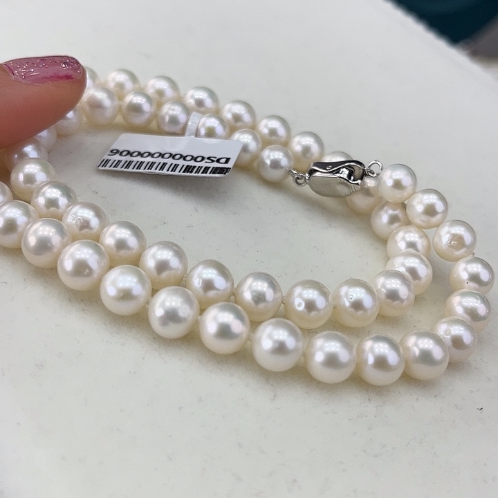 淡水珍珠颈饰银S925镶嵌➕8极光冷清