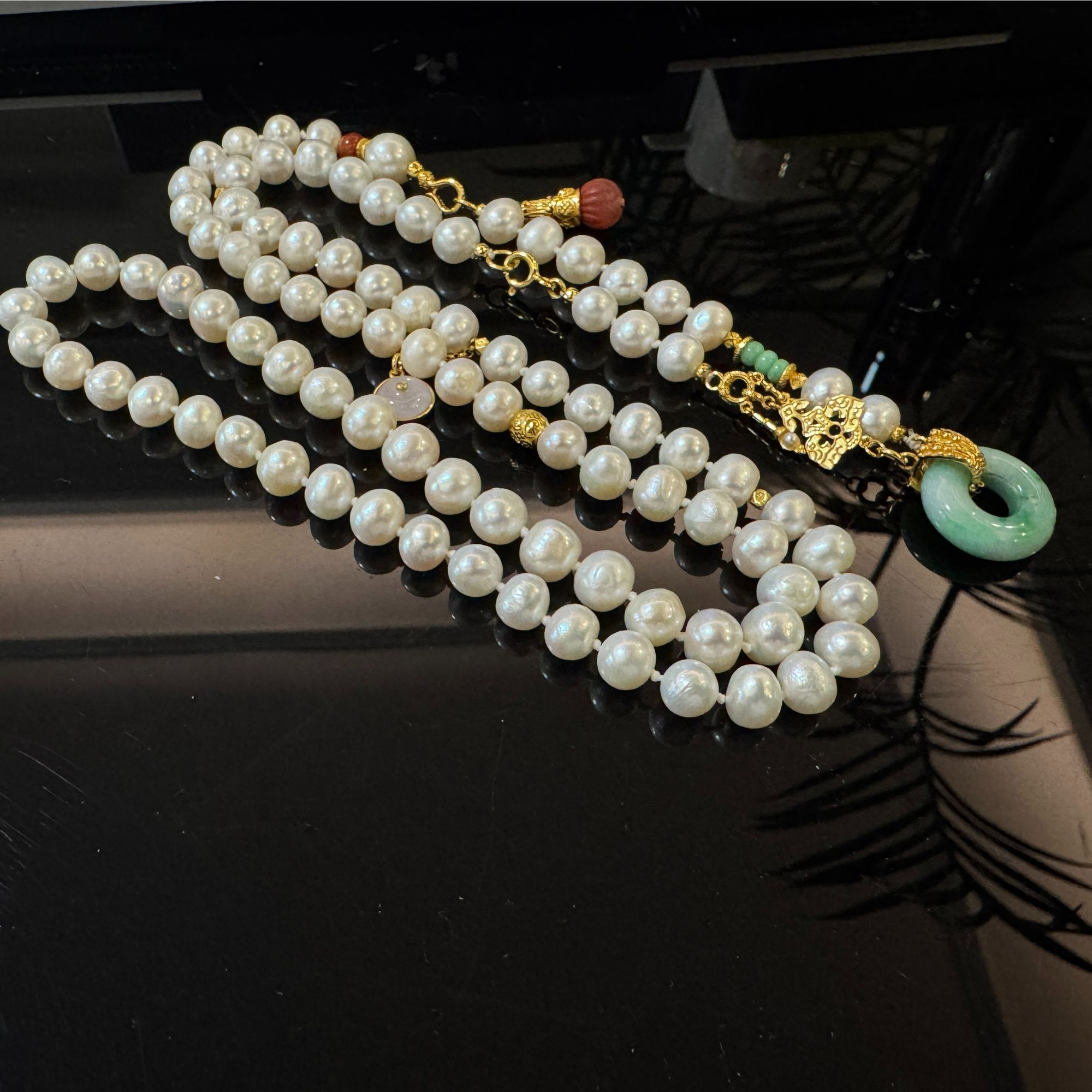 【貞寳館】淡水珍珠长串 （银配85长左右）