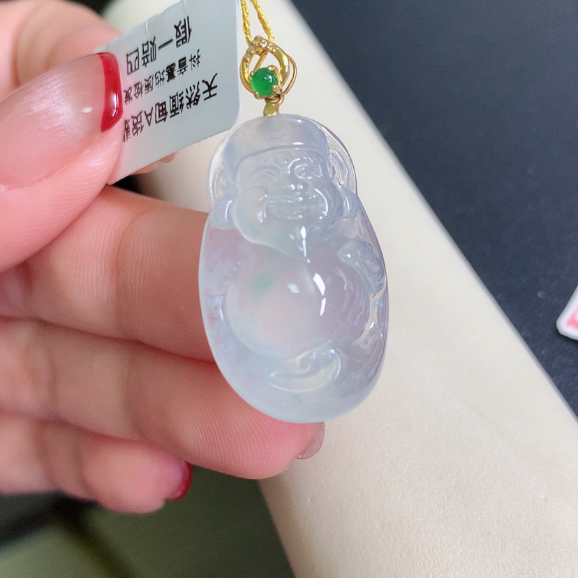 【闪购商品】翡翠颈饰18K金镶嵌财神