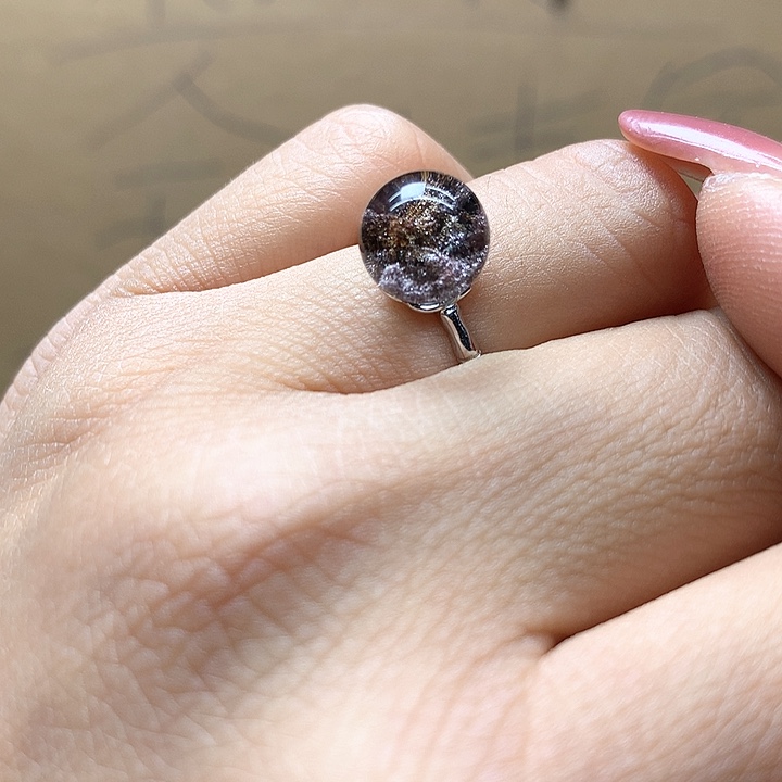 水晶水晶戒指银S925镶嵌