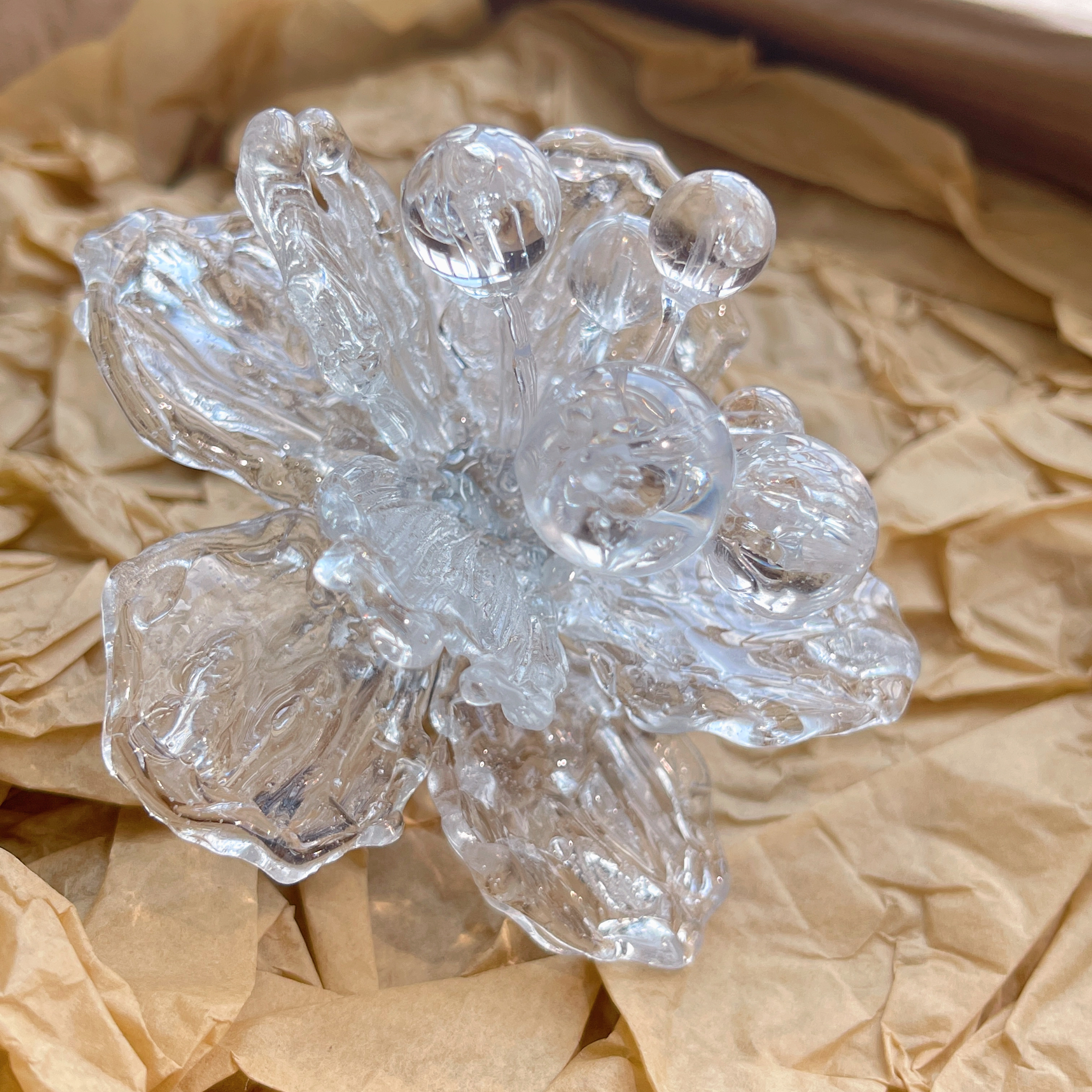 MillanMier 铜合金树脂戒指 时尚创意法式手作树脂花朵戒指
