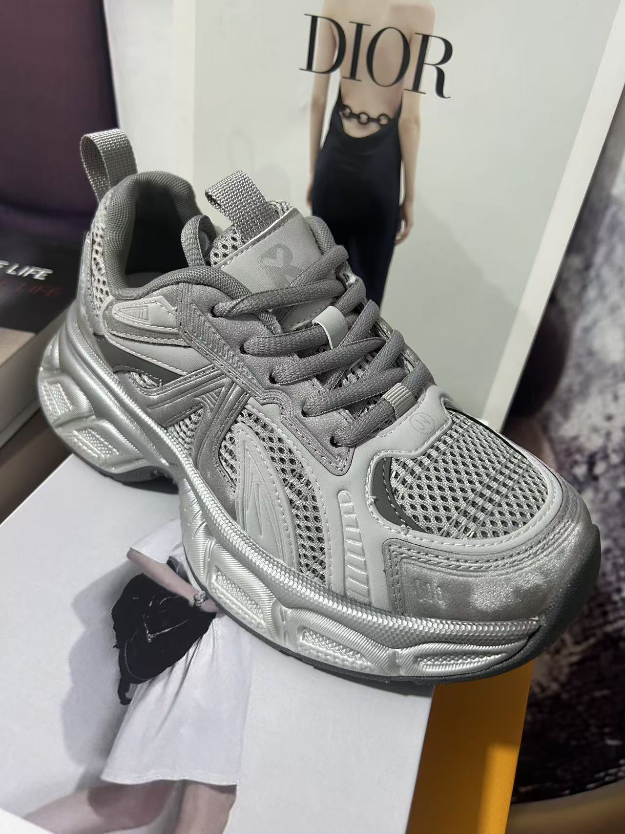单8灰港风御女老爹鞋