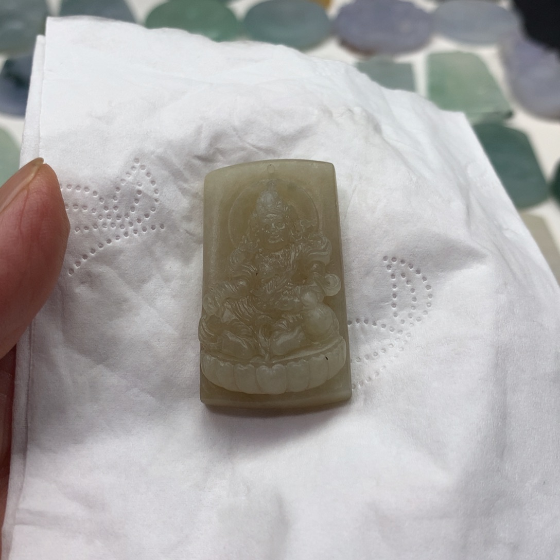 未镶嵌定制翡翠财神 毛货无鉴赏期