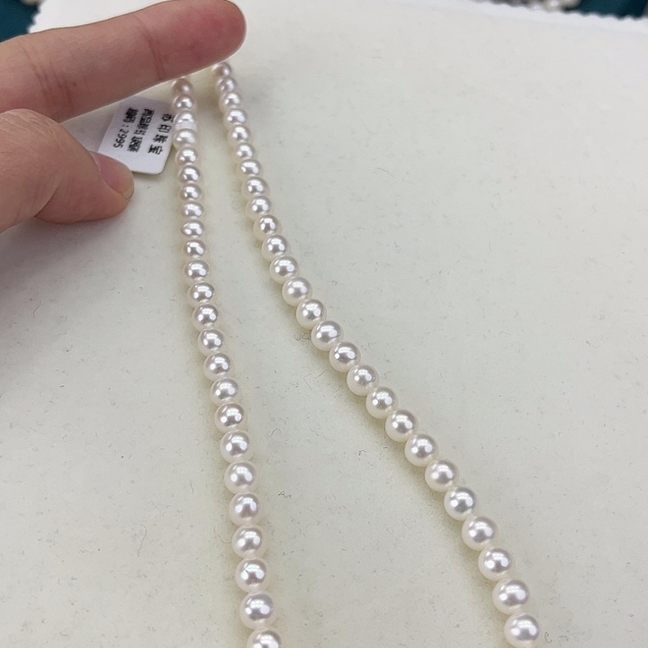 淡水珍珠颈饰银S925镶嵌卡6极光冷白高品