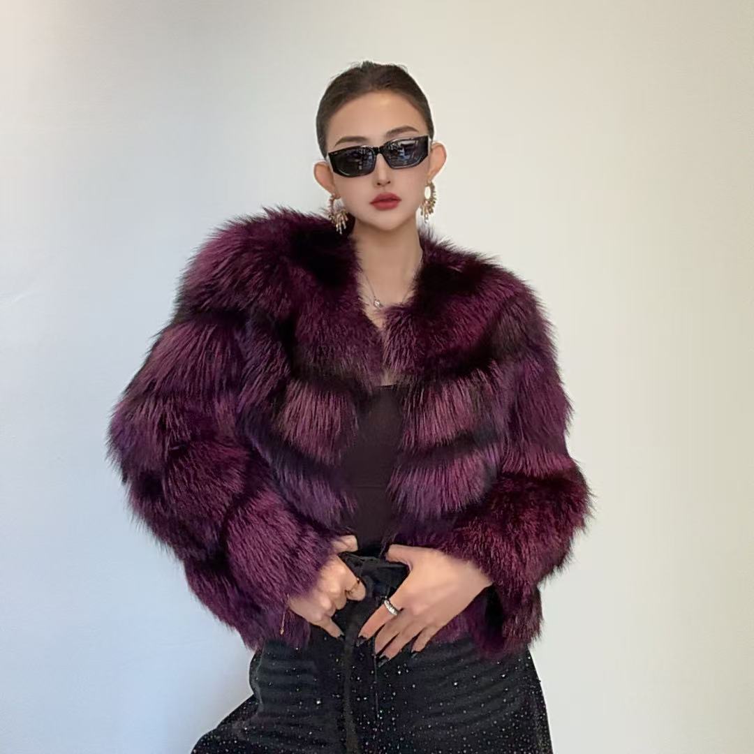 【女王优选】时尚冬季气质设计师皮毛一体海宁皮草毛毛外套003