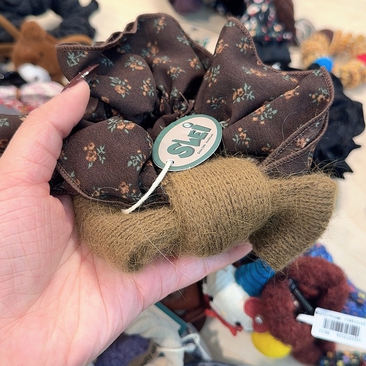 咸菜绿蝴蝶结碎花发圈