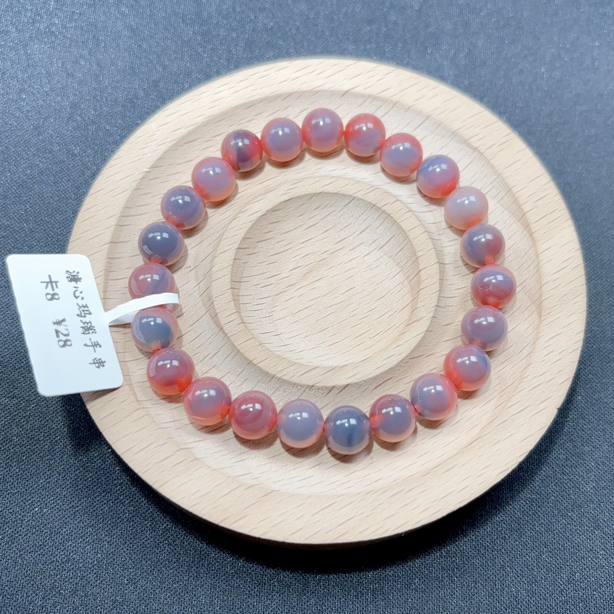 【初茉小铺】天然糖心玛瑙单圈手串 卡8