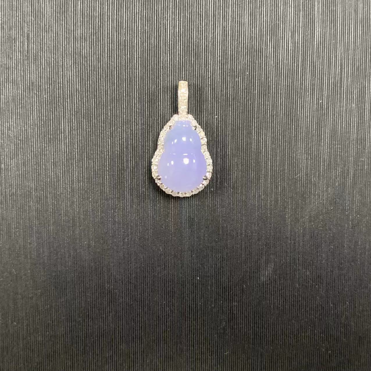 紫葫芦 天然缅甸A货翡翠18K镶嵌南非钻