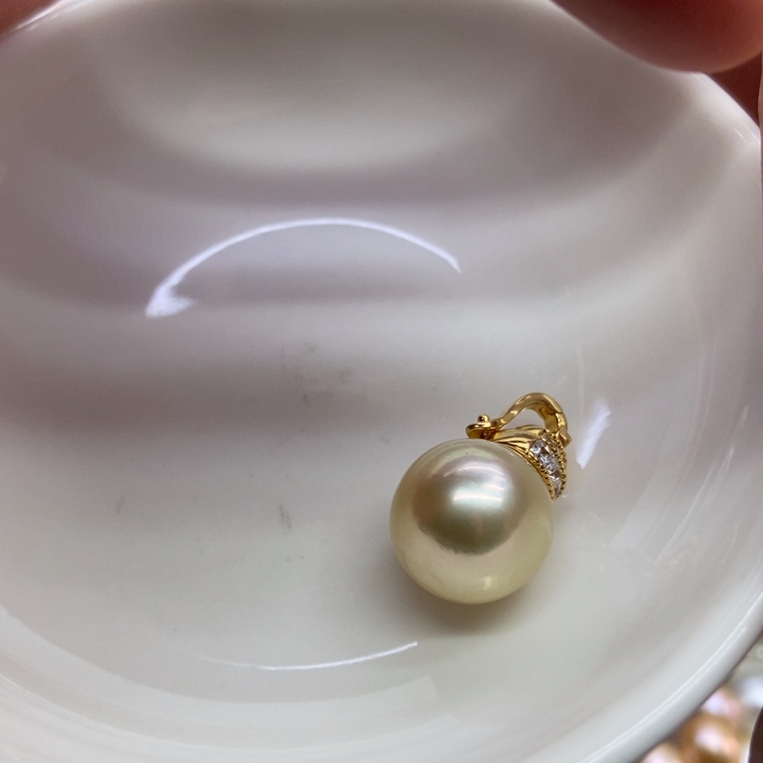 海水珍珠吊坠(不含链)银S925镶嵌