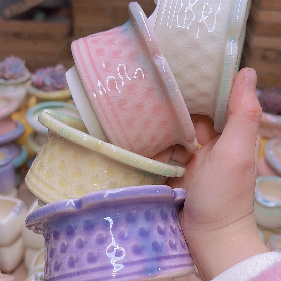 红陶陶瓷花盆当场满12包邮