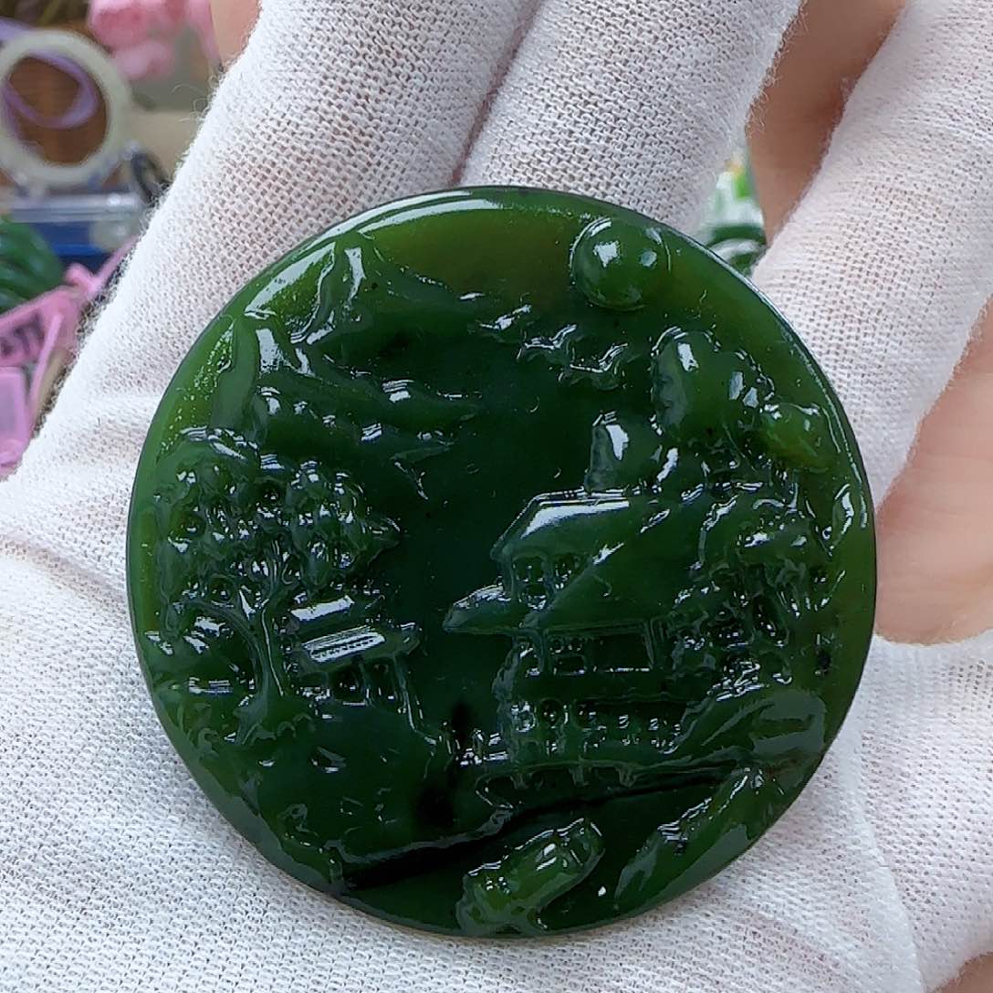 和田玉（碧玉）挂坠未镶嵌小