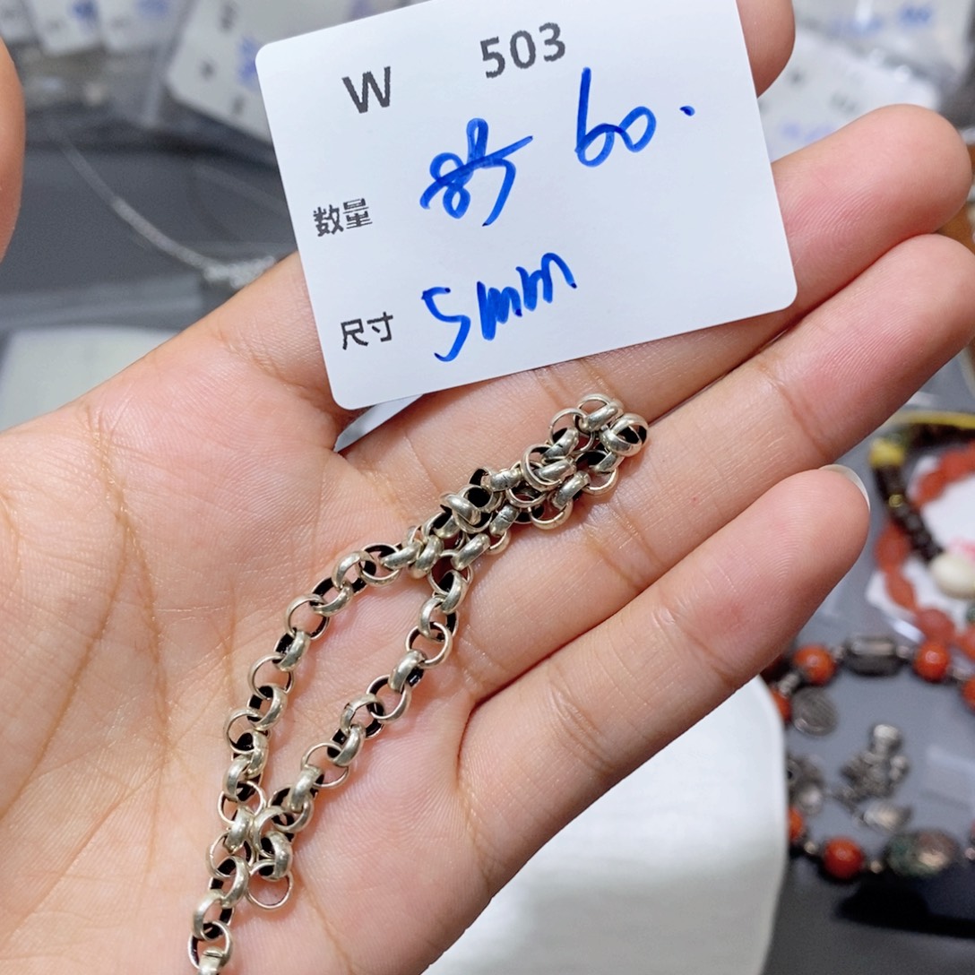 银S925镶嵌颈饰水晶W503