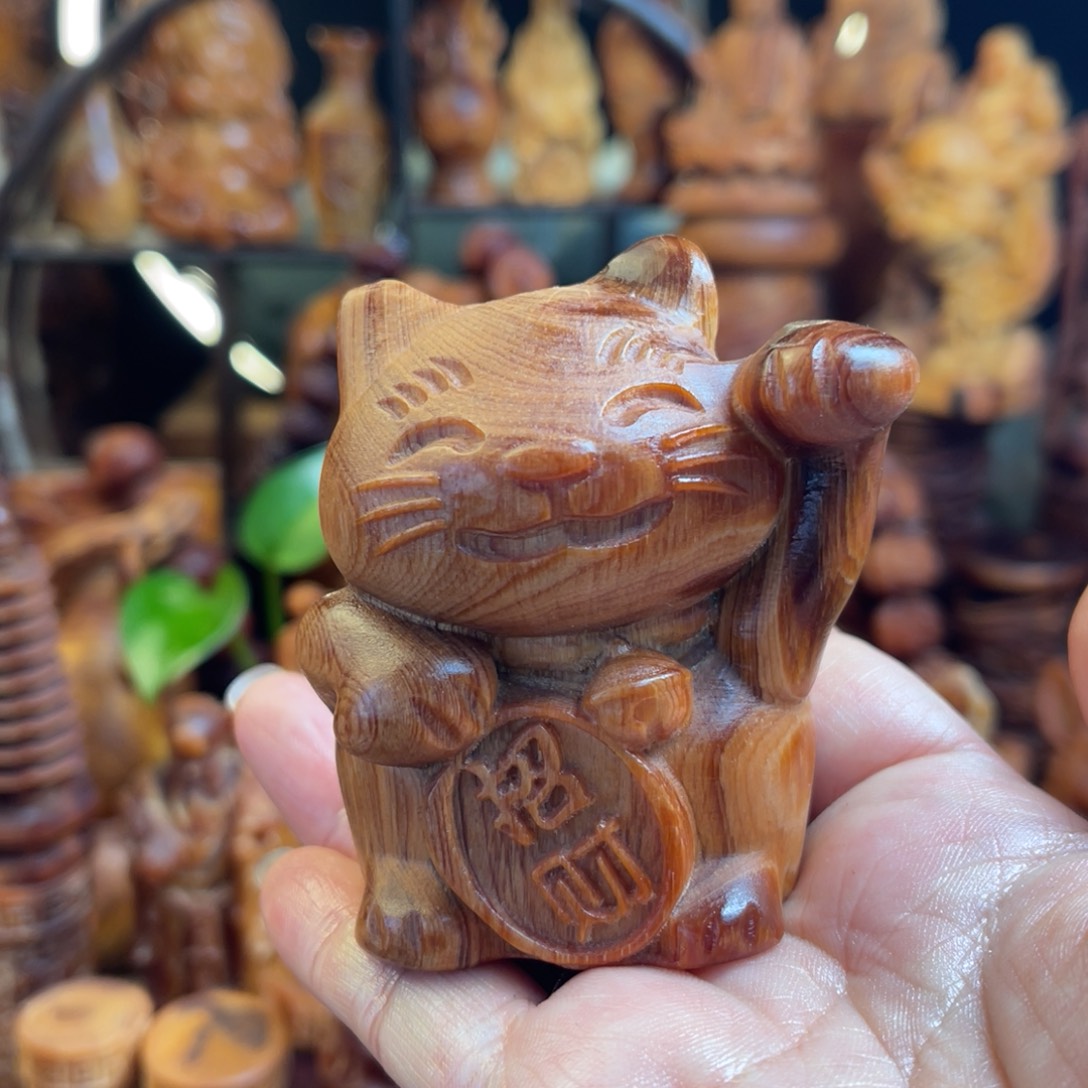 其他松木（琥珀木）微瑕招财猫