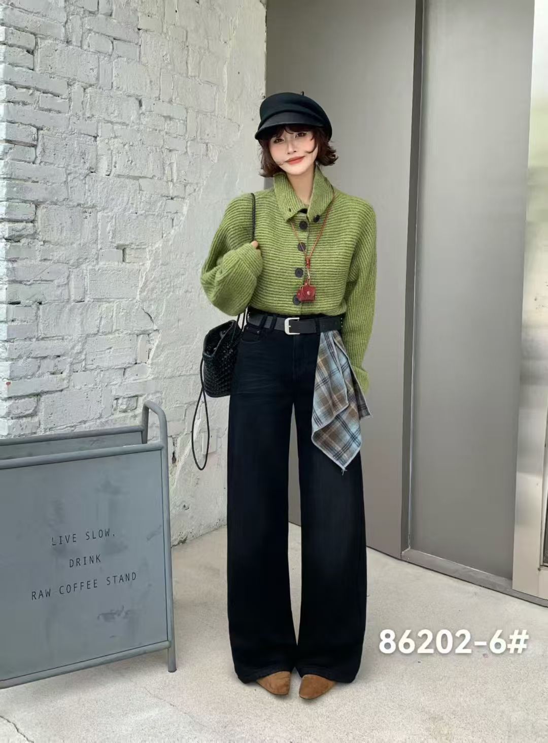 新疆包邮   加绒牛仔拖地裤-86202