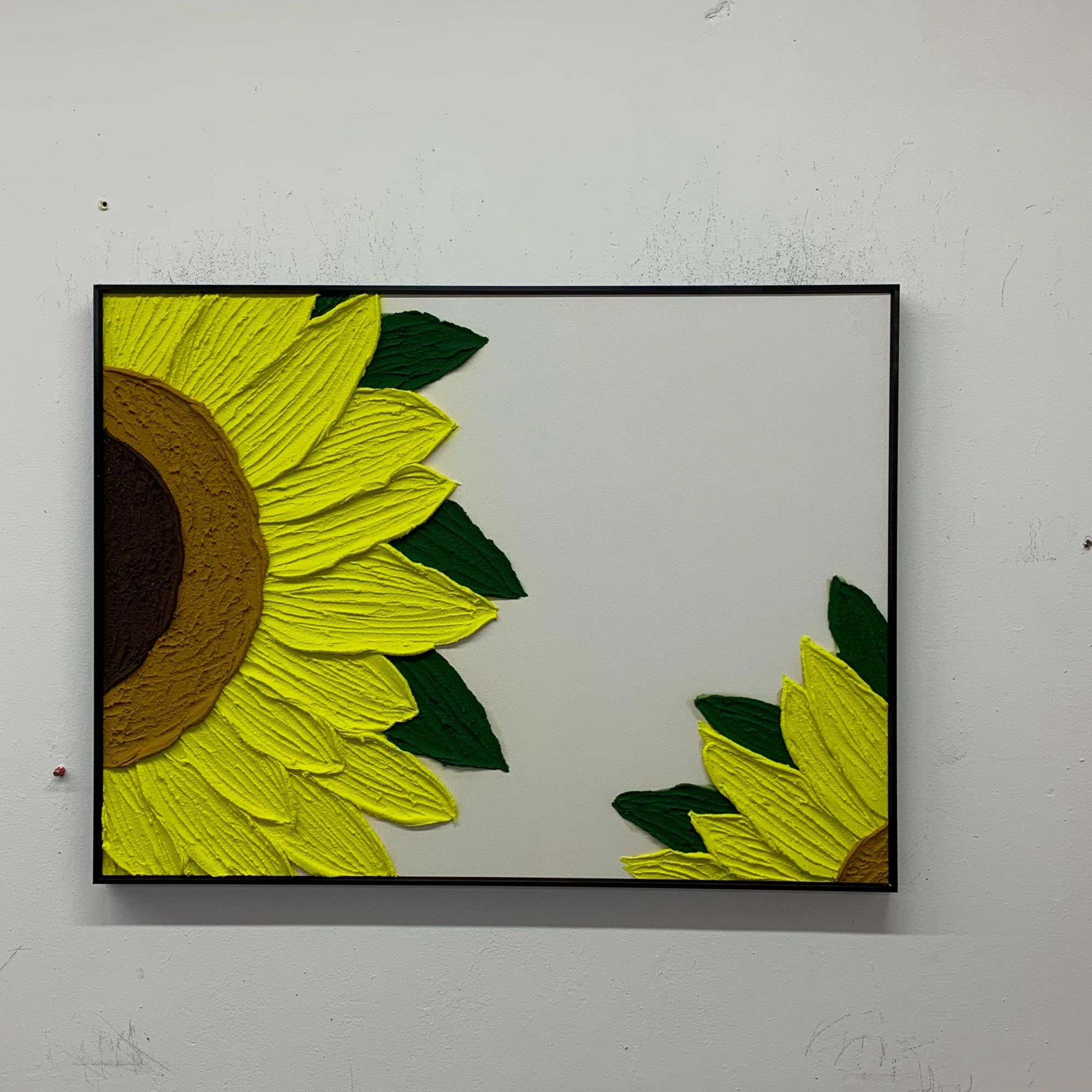 向阳而生 |纯手绘立体油画餐厅装饰画床头电表箱简约高端大气