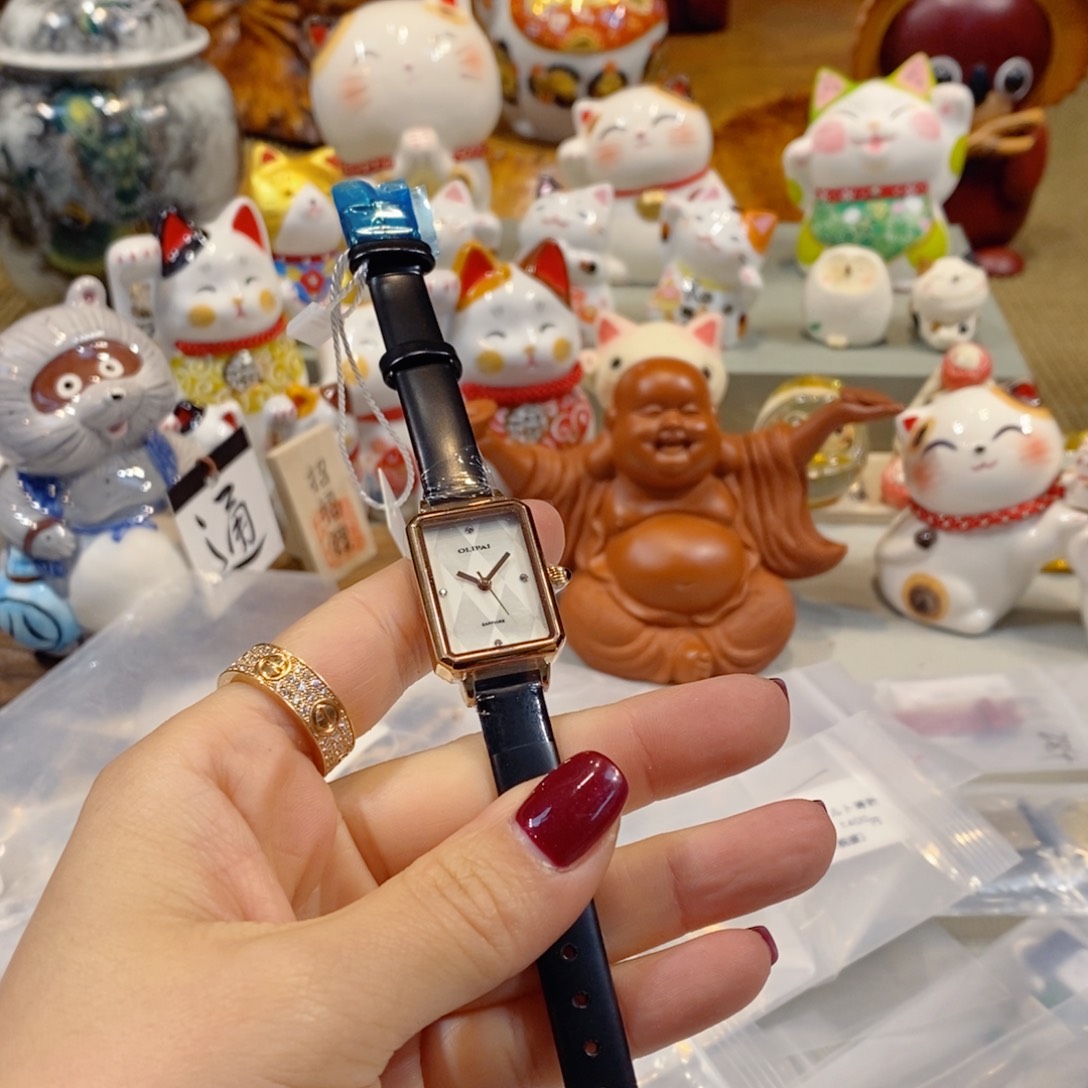 精钢小牛皮（革）钢石英机芯观兰表