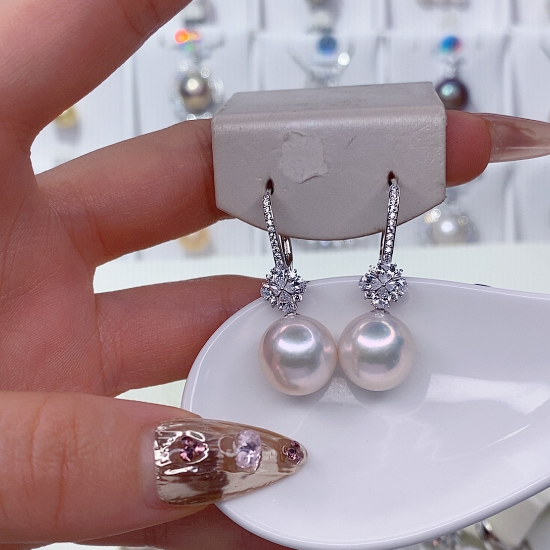 双***你银S925镶嵌耳饰淡水珍珠12➕