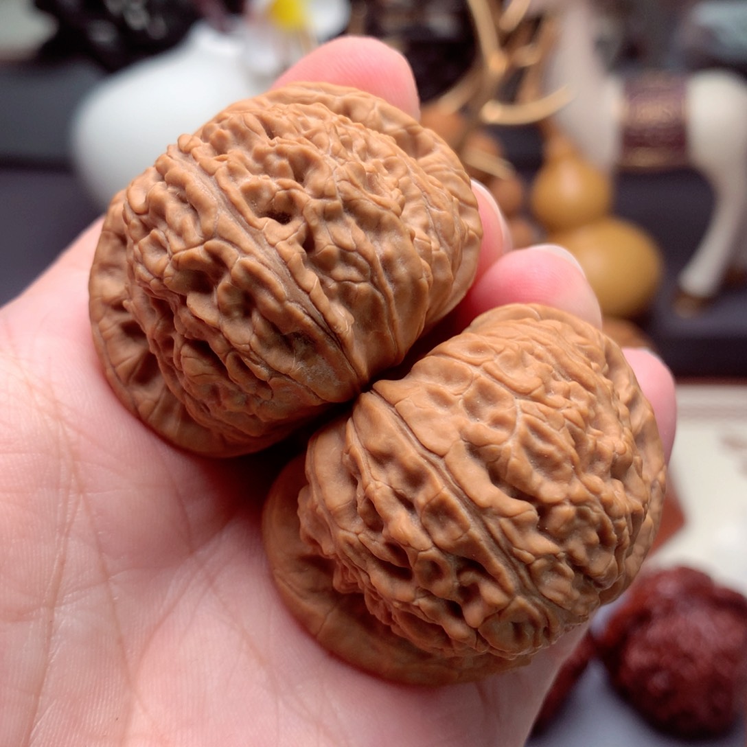 文玩核桃把件寂**瘾白狮子全品  1号