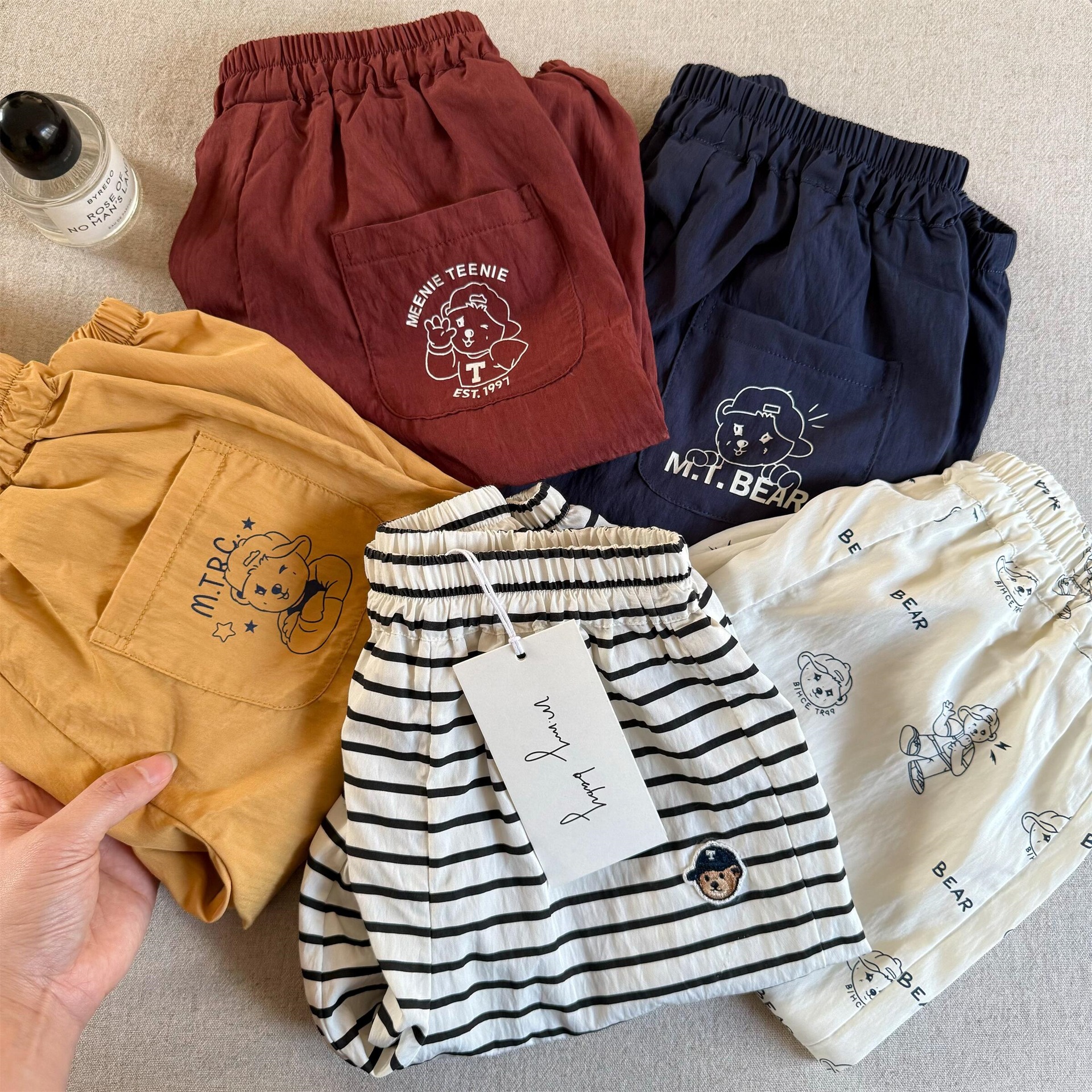 防蚊裤2025夏季男女童日系潮牌卡通小熊长裤宝宝中小童束脚裤