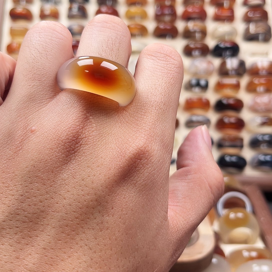 玛瑙/玉髓合金戒指7港22