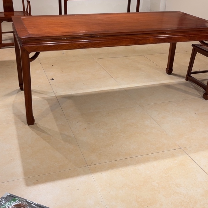 紫檀木类端景台阿*哥缅花长方桌