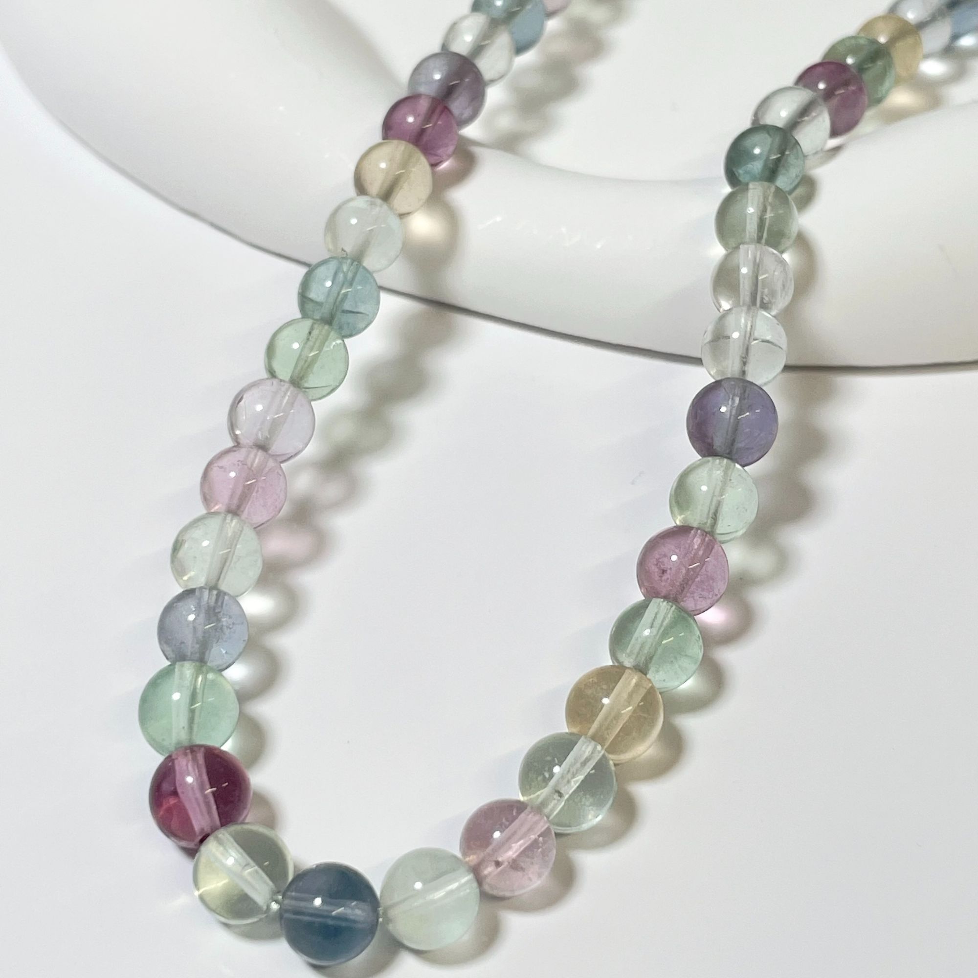 【秋先生】彩萤石三圈冰透体天然多圈手串渐变百搭（多样性发其一）