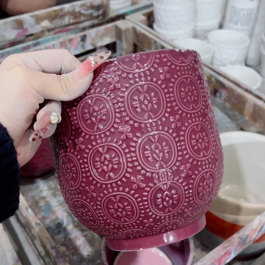 有孔，陶瓷花盆满10米包邮发货