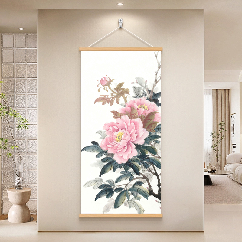 【书法宣绒布材质】卷轴挂画进门入户玄关装饰画现代轻奢挂画简约