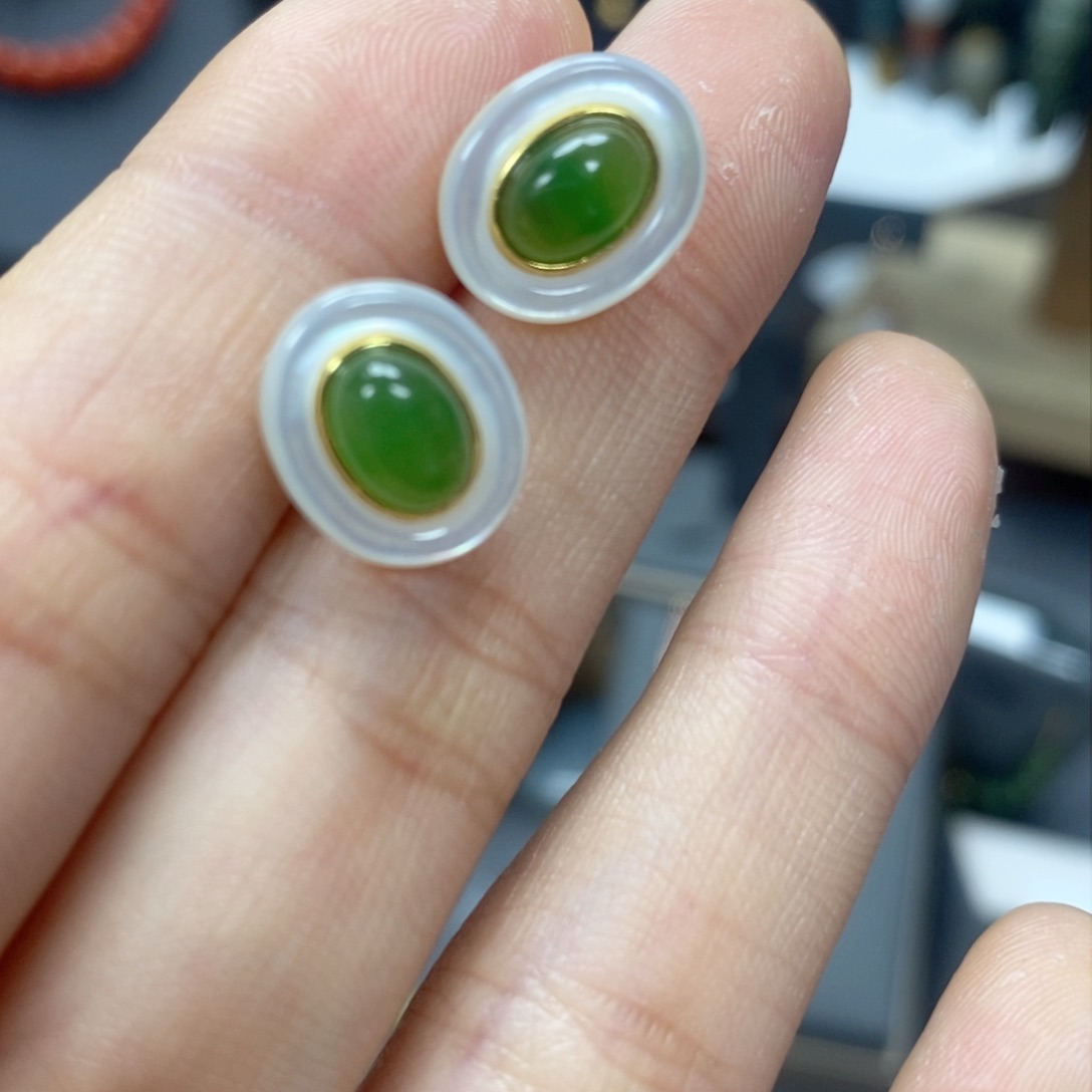 和田玉颈饰银S925镶嵌Cs