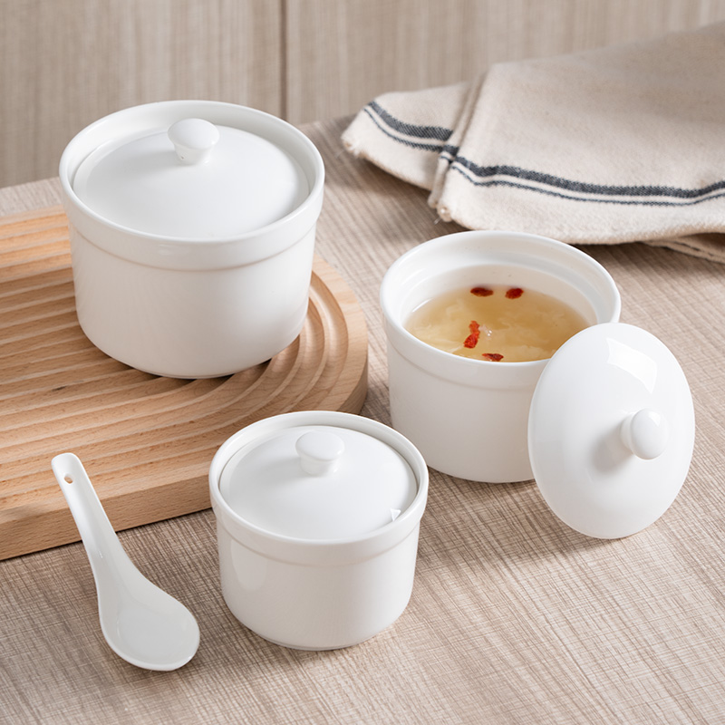 新疆包邮陶瓷炖盅隔水炖燕窝蒸盅带盖勺煲汤炖罐碗瓦罐家用碗