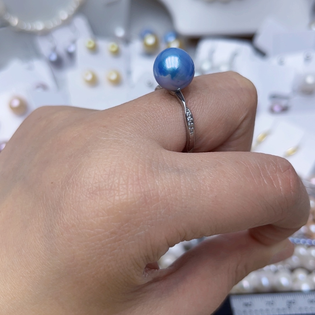 淡水珍珠戒指银S925镶嵌