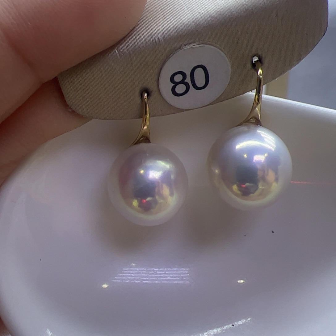 淡水珍珠耳饰18K金镶嵌