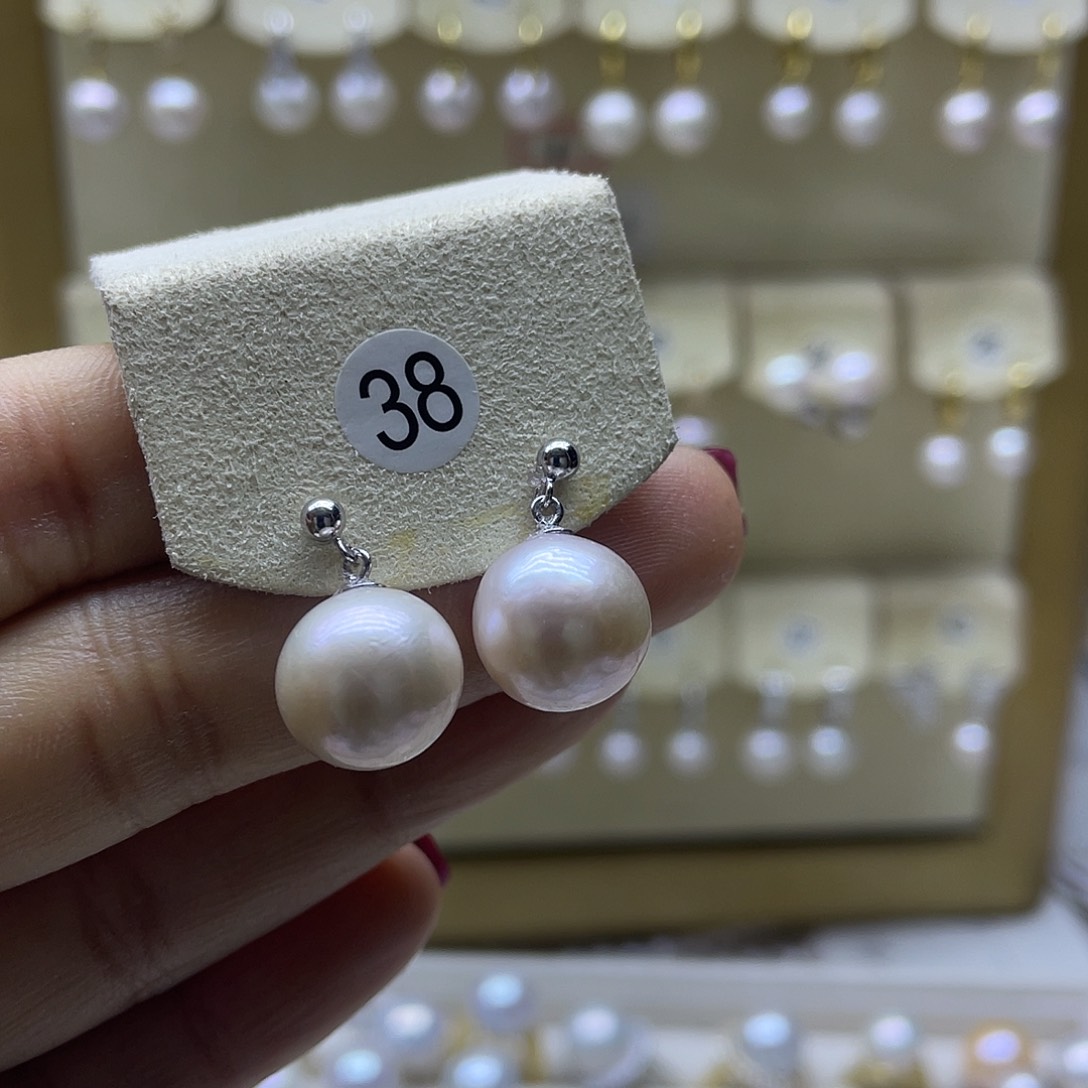 淡水珍珠耳饰银S925镶嵌