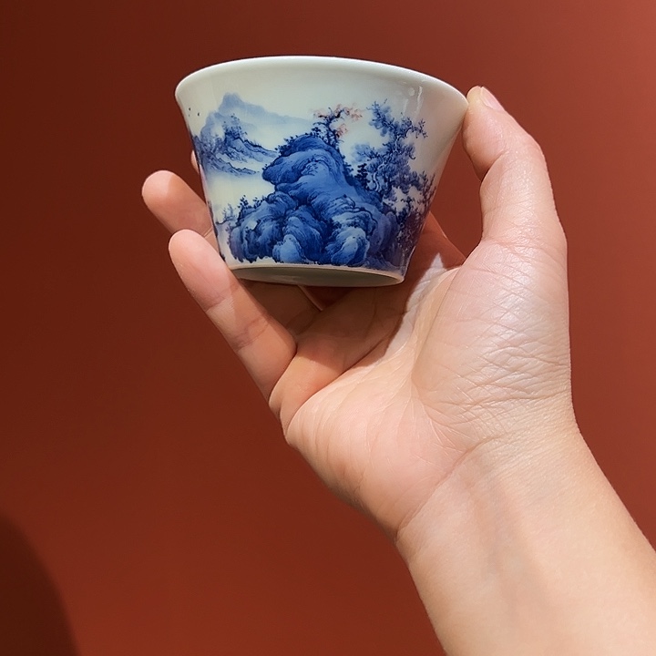 金*沐月山房原矿青花釉里红