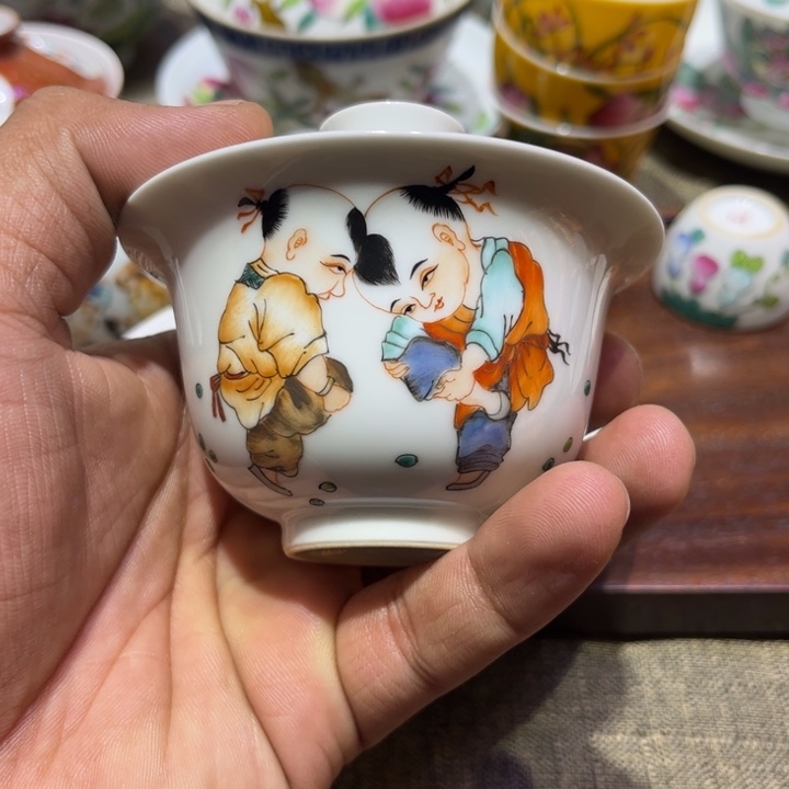 纯手绘精品盖碗杯