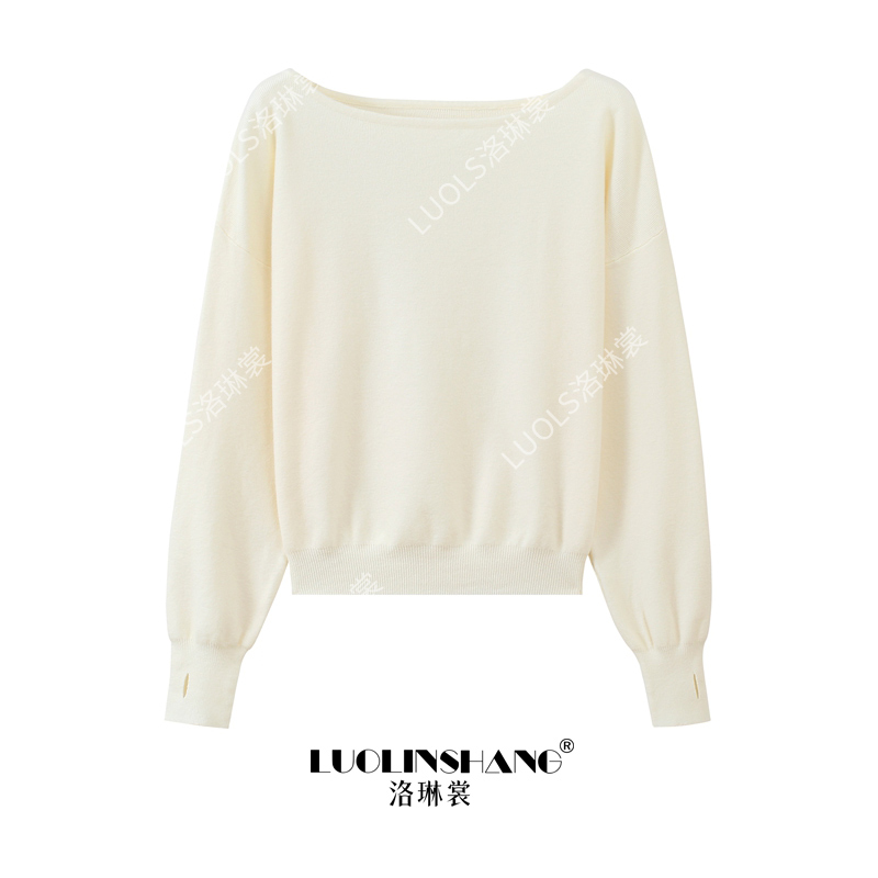 韩系斜肩2025秋冬时尚辣妹宽松针织衫设计感秋装女款爆款2025新款