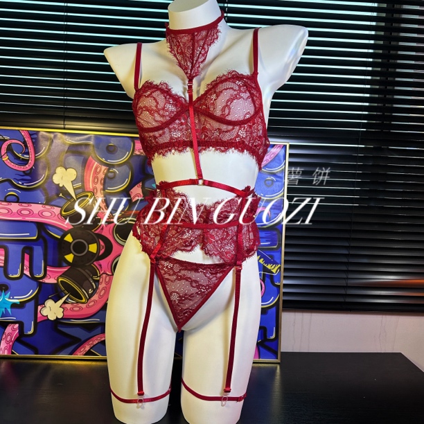 【今夜早回家 no退no换】80-125斤 蕾丝花边分体全套睡裙套装