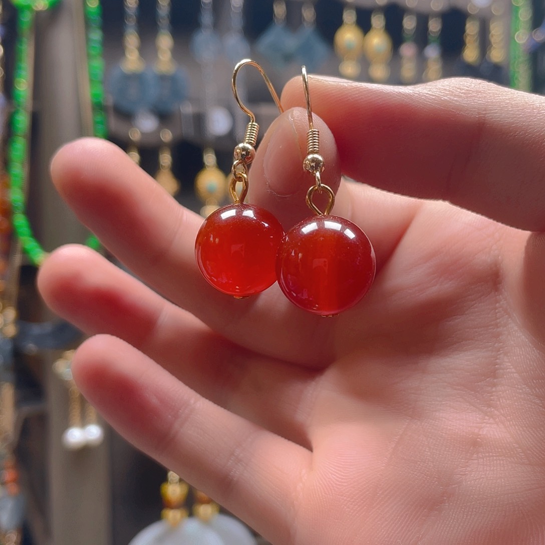 玛瑙/玉髓耳钉合金