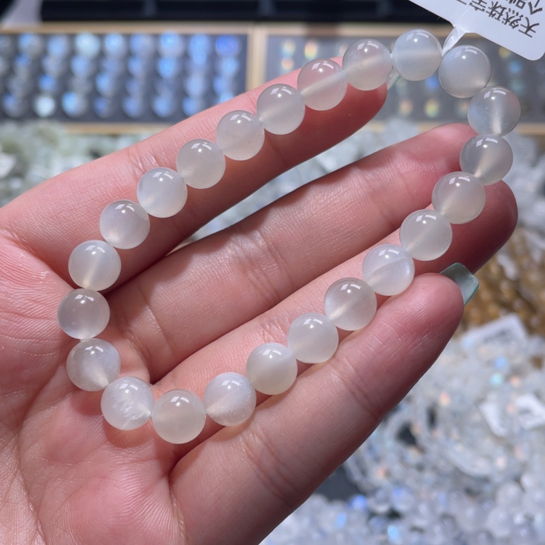 未镶嵌手链长石白月光手链8.2mm