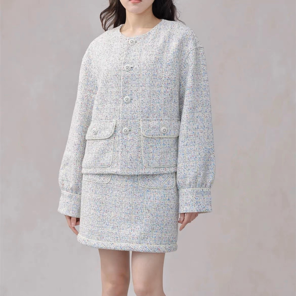 商场同款 24年早春款气质复古时尚小香风外套5400912