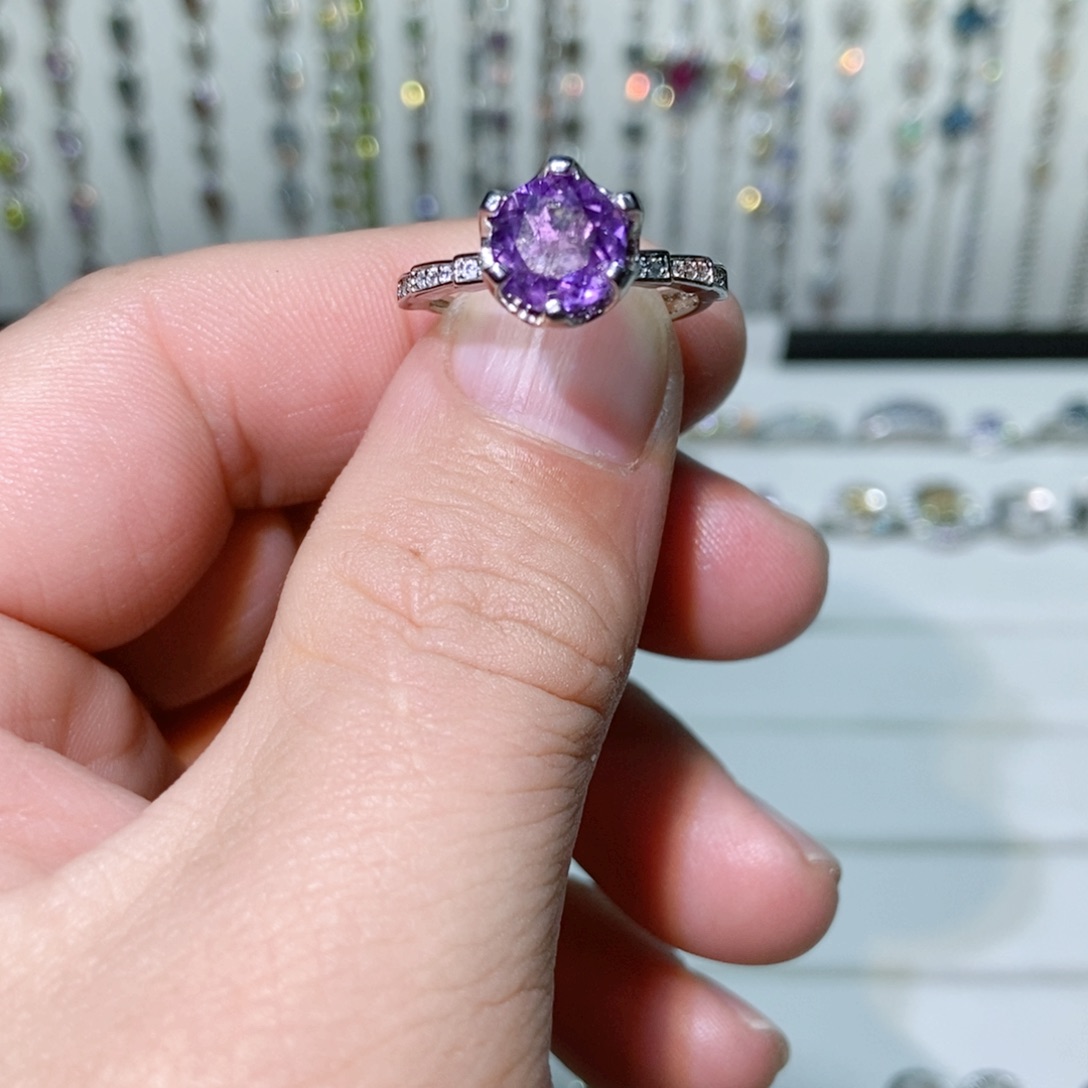 紫晶珠宝半成品银S925镶嵌
